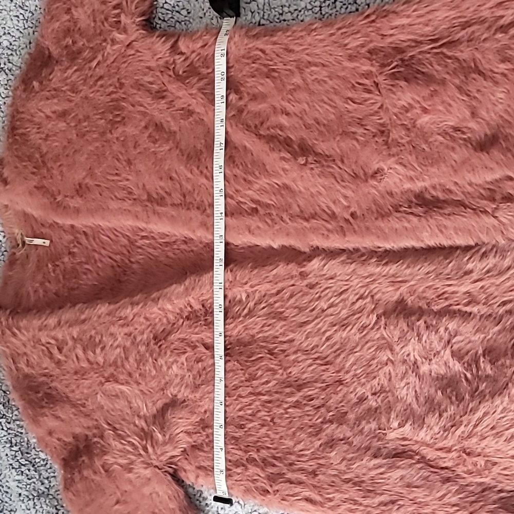 🐰 Free People Fuzzy Open Front Cardigan - Pink - Picture 13 of 15